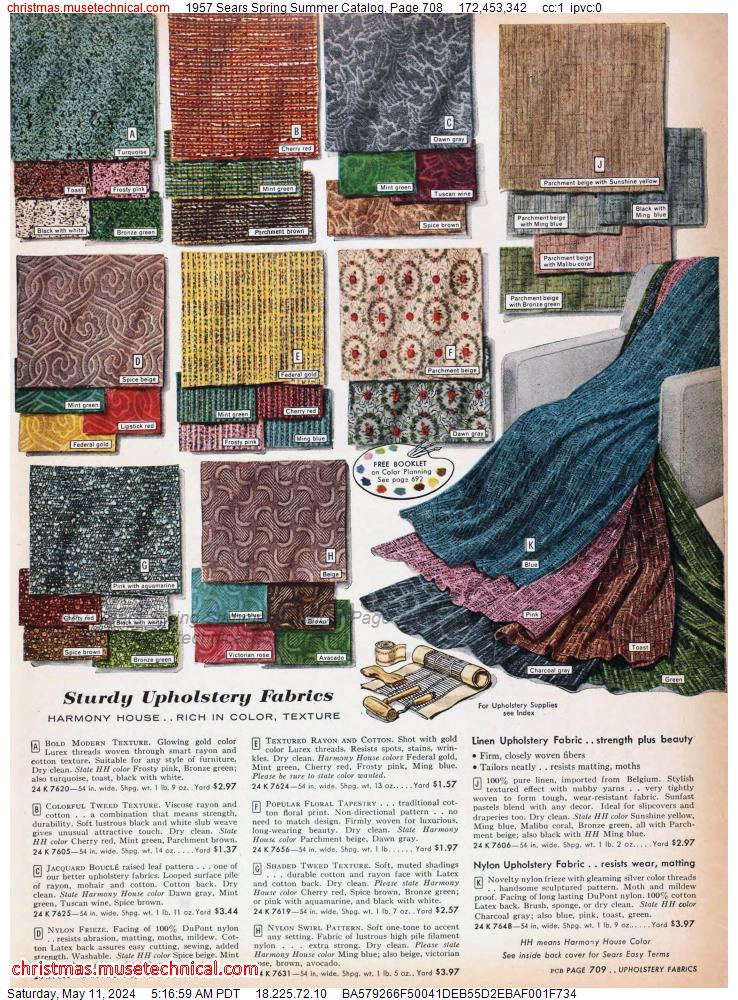 1957 Sears Spring Summer Catalog, Page 708