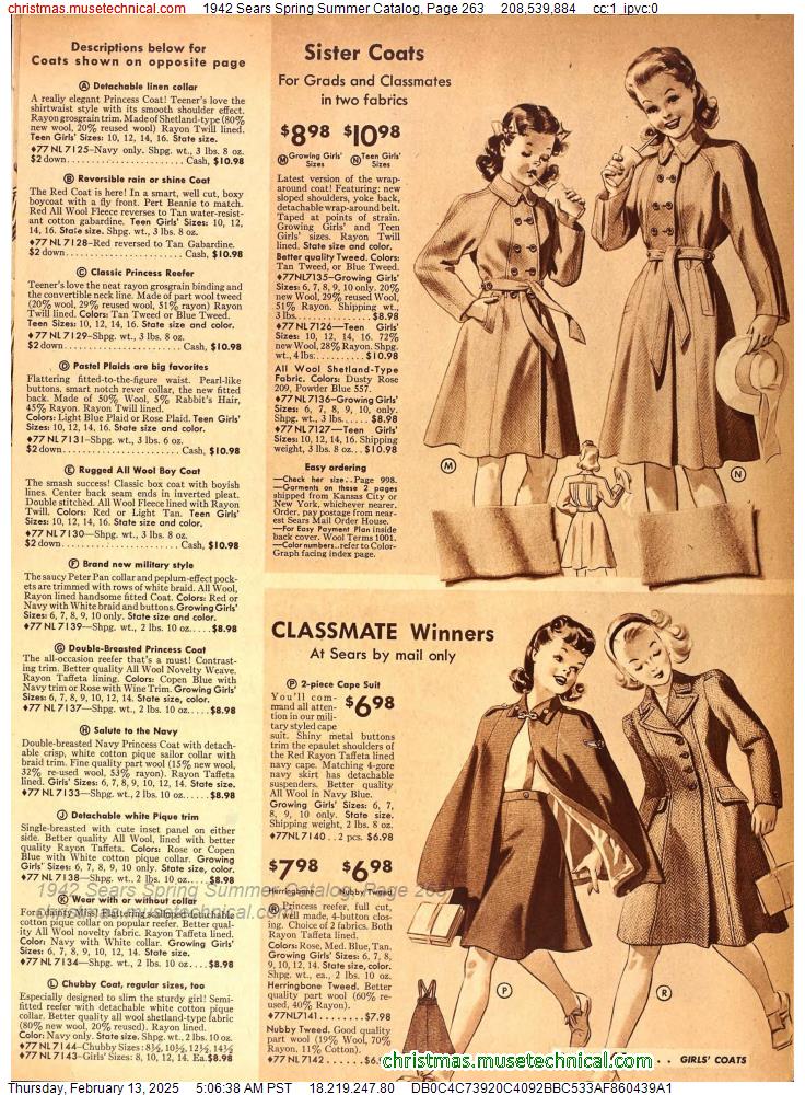 1942 Sears Spring Summer Catalog, Page 263