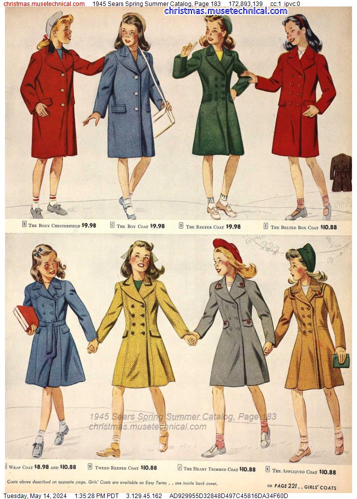 1945 Sears Spring Summer Catalog, Page 183