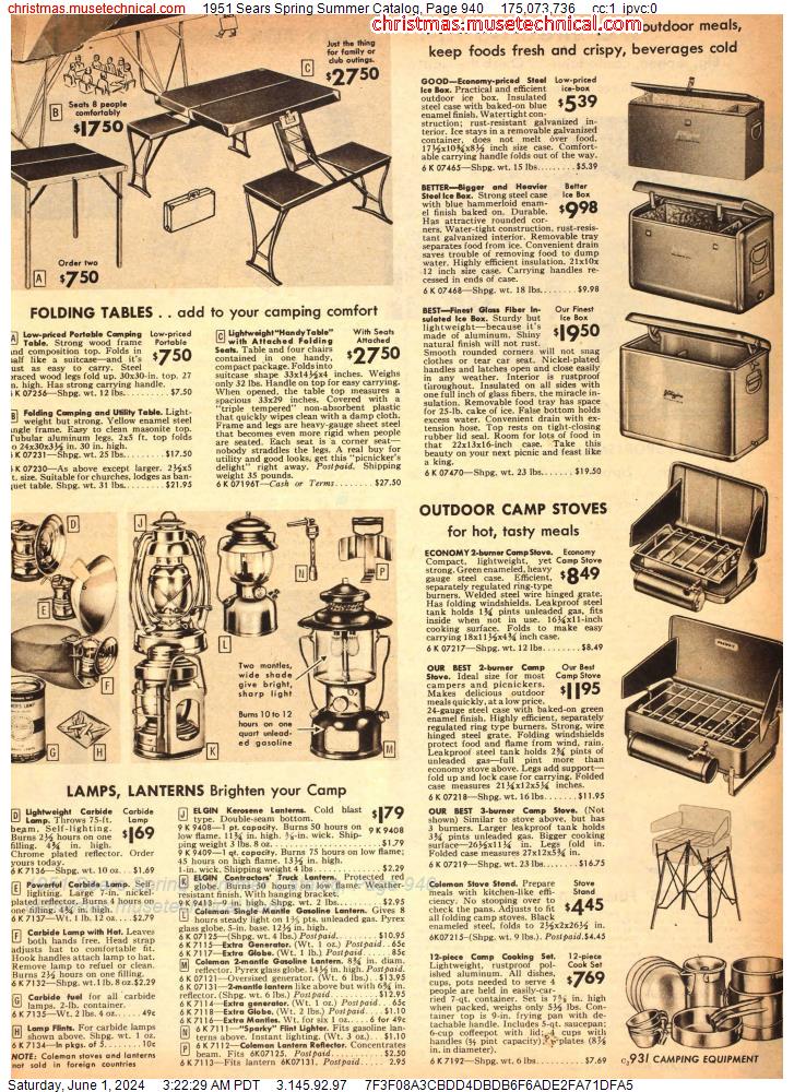 1951 Sears Spring Summer Catalog, Page 940