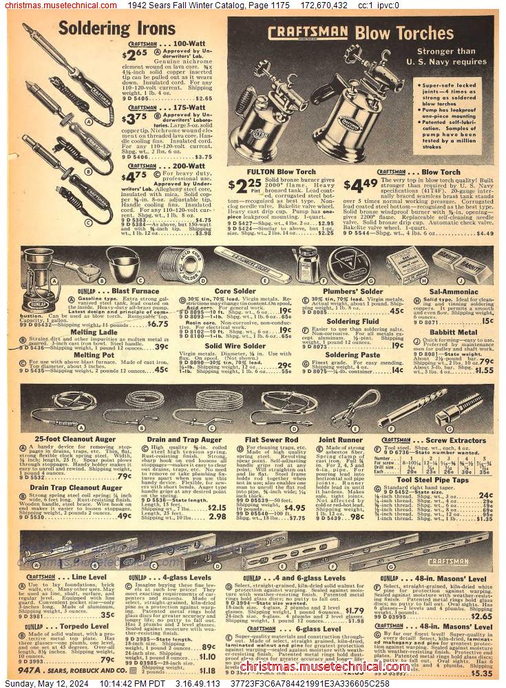 1942 Sears Fall Winter Catalog, Page 1175