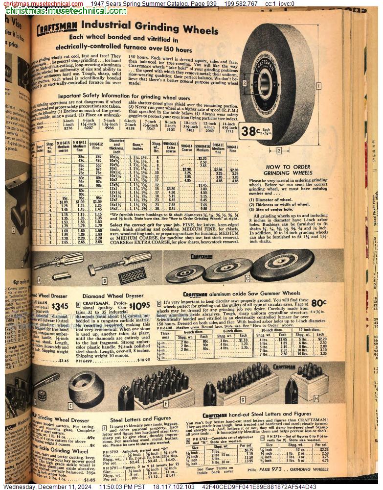 1947 Sears Spring Summer Catalog, Page 939