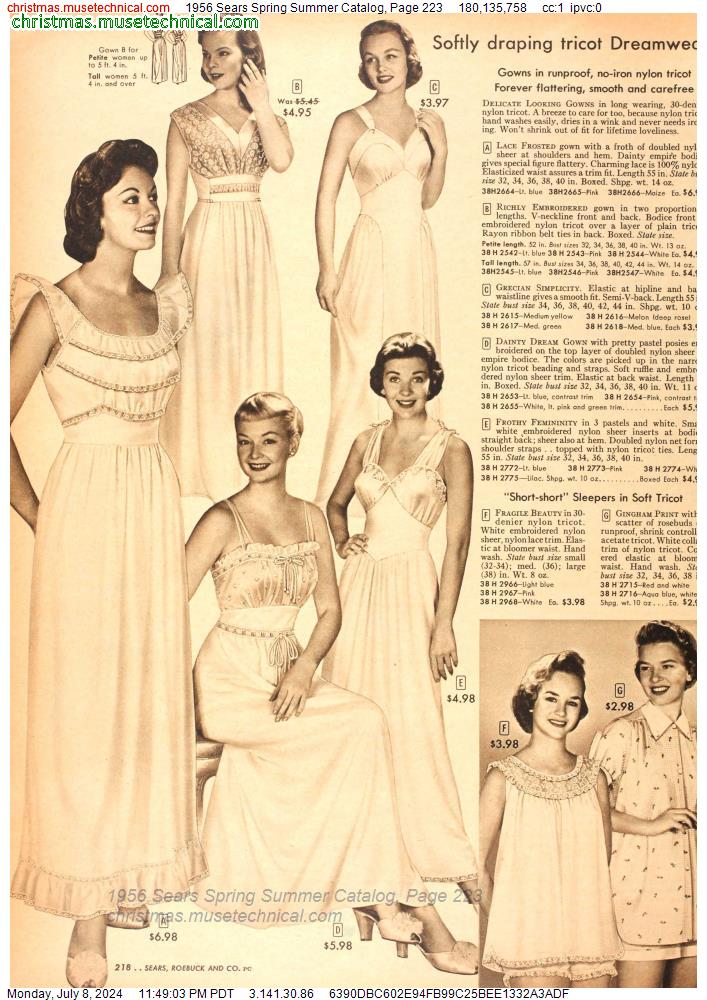 1956 Sears Spring Summer Catalog, Page 223