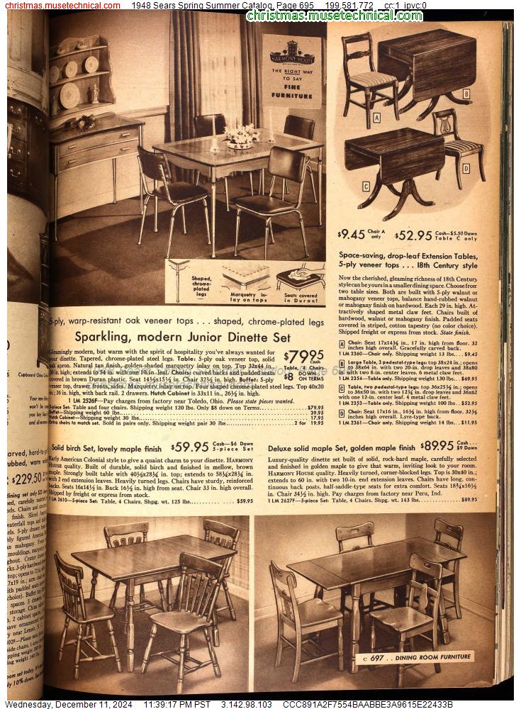 1948 Sears Spring Summer Catalog, Page 695