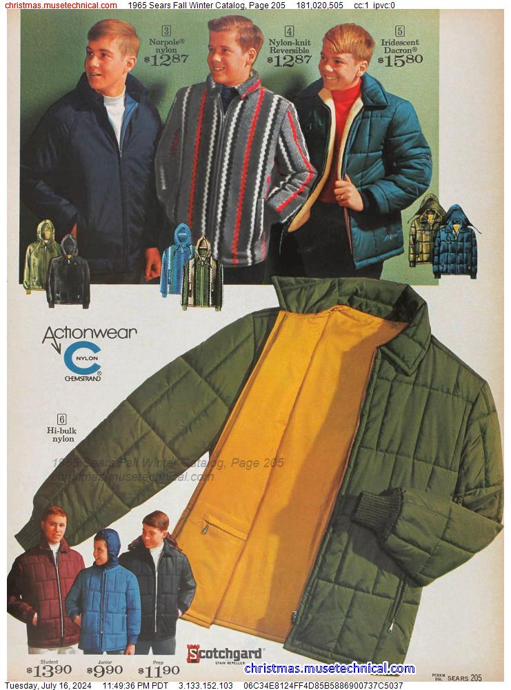 1965 Sears Fall Winter Catalog, Page 205