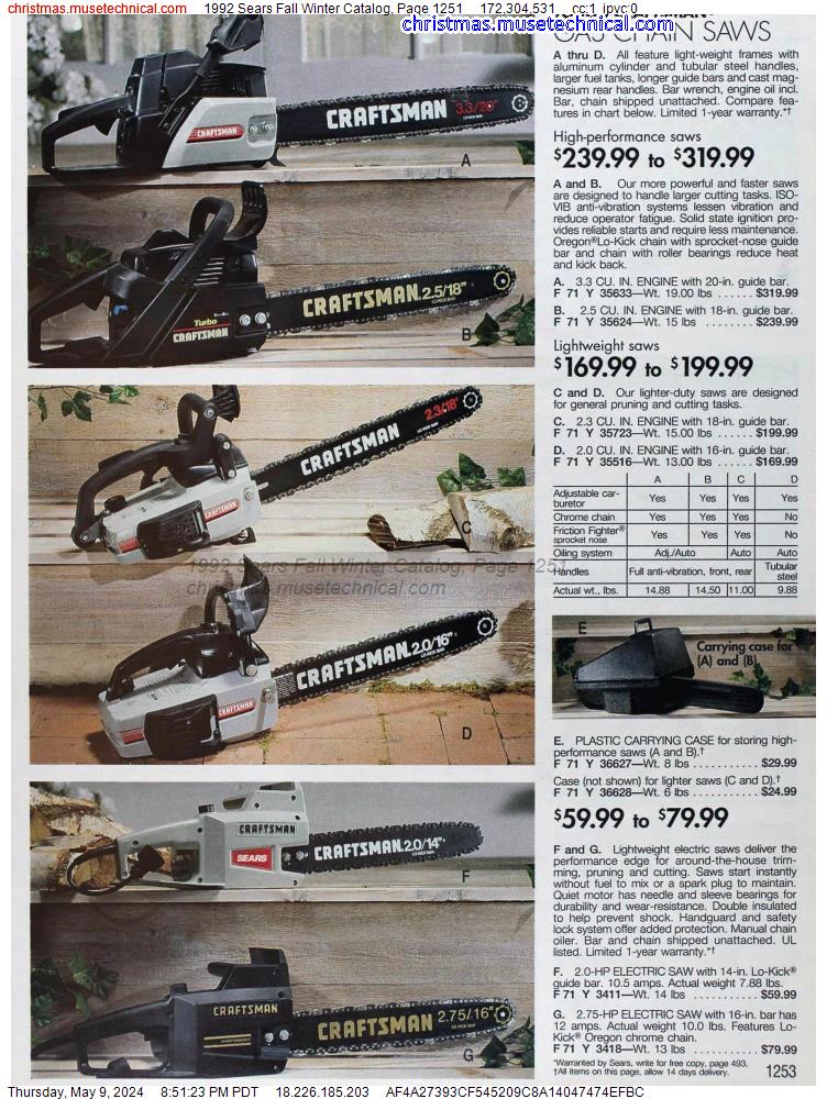 1992 Sears Fall Winter Catalog, Page 1251