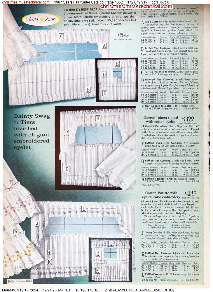 1967 Sears Fall Winter Catalog, Page 1652
