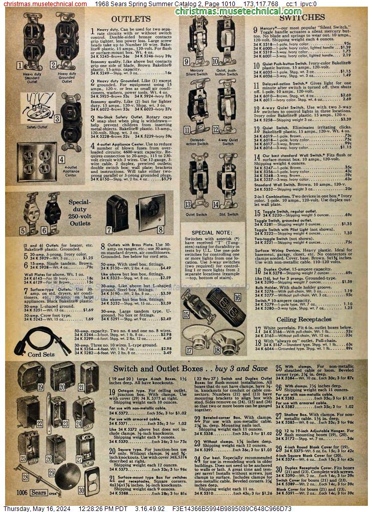 1968 Sears Spring Summer Catalog 2, Page 1010