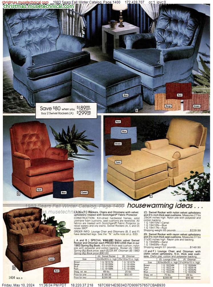 1983 Sears Fall Winter Catalog, Page 1400