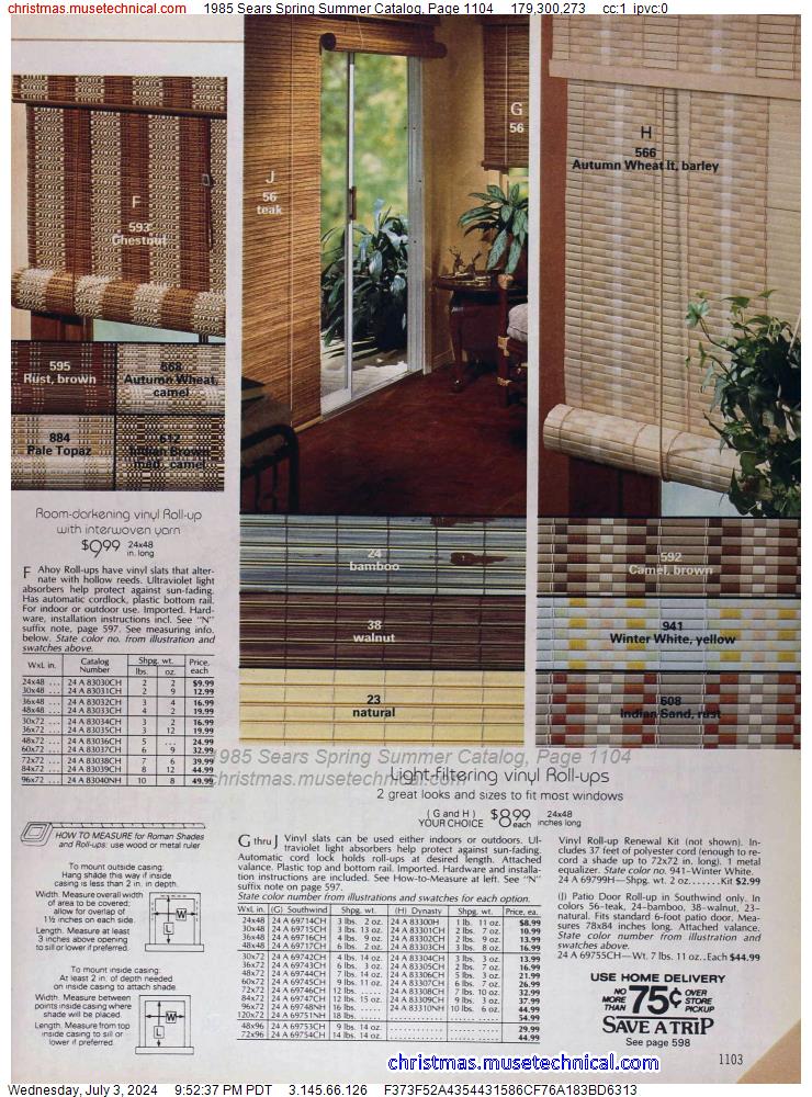 1985 Sears Spring Summer Catalog, Page 1104