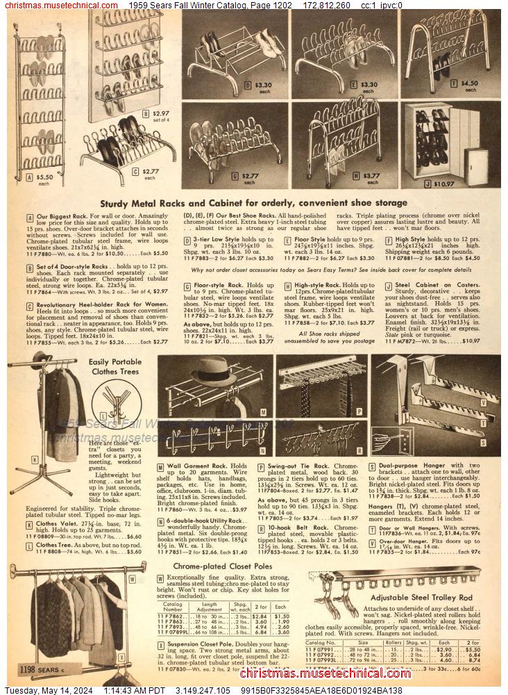 1959 Sears Fall Winter Catalog, Page 1202