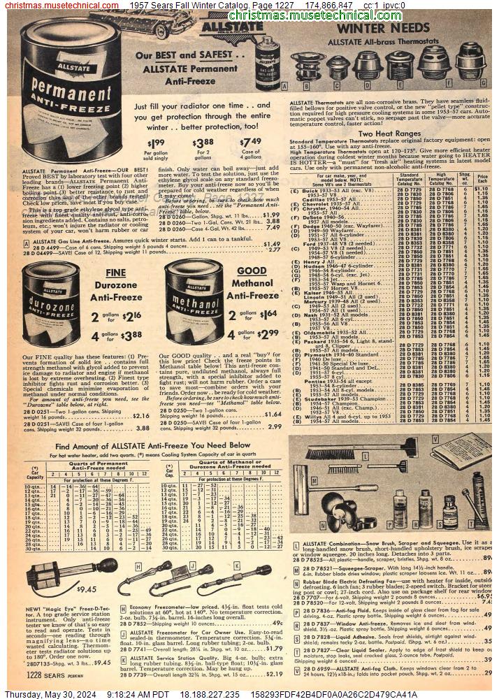 1957 Sears Fall Winter Catalog, Page 1227