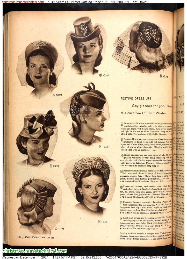 1946 Sears Fall Winter Catalog, Page 136