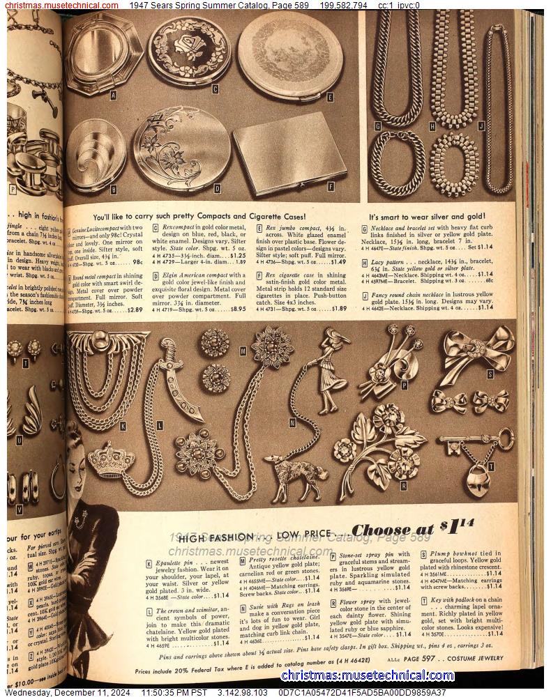 1947 Sears Spring Summer Catalog, Page 589