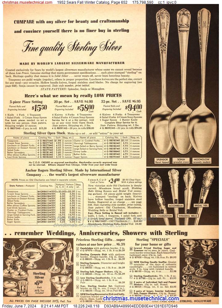 1952 Sears Fall Winter Catalog, Page 652