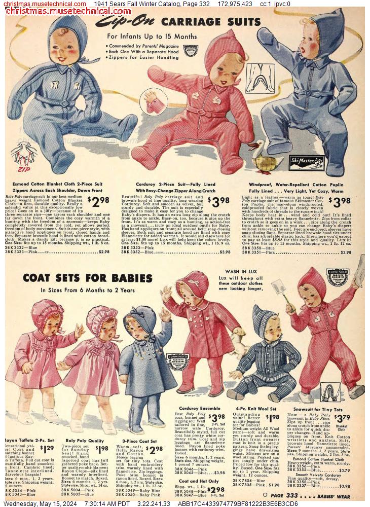1941 Sears Fall Winter Catalog, Page 332