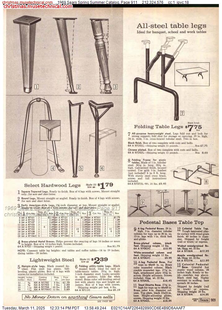 1969 Sears Spring Summer Catalog, Page 911