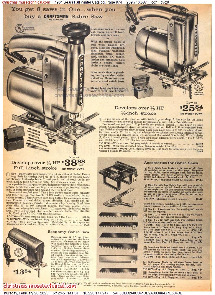 1961 Sears Fall Winter Catalog, Page 974