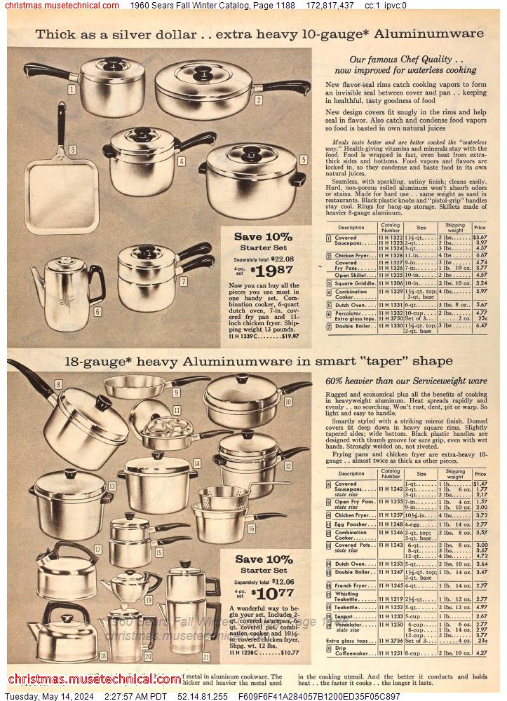 1960 Sears Fall Winter Catalog, Page 1188