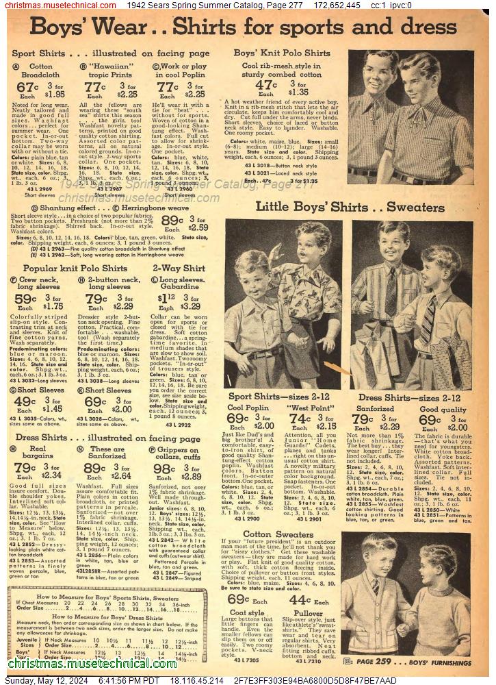 1942 Sears Spring Summer Catalog, Page 277
