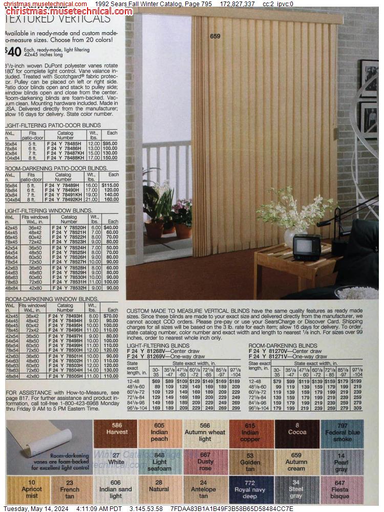 1992 Sears Fall Winter Catalog, Page 795