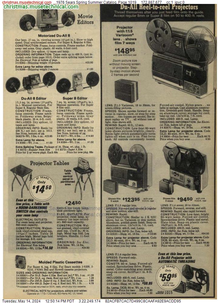1976 Sears Spring Summer Catalog, Page 1019