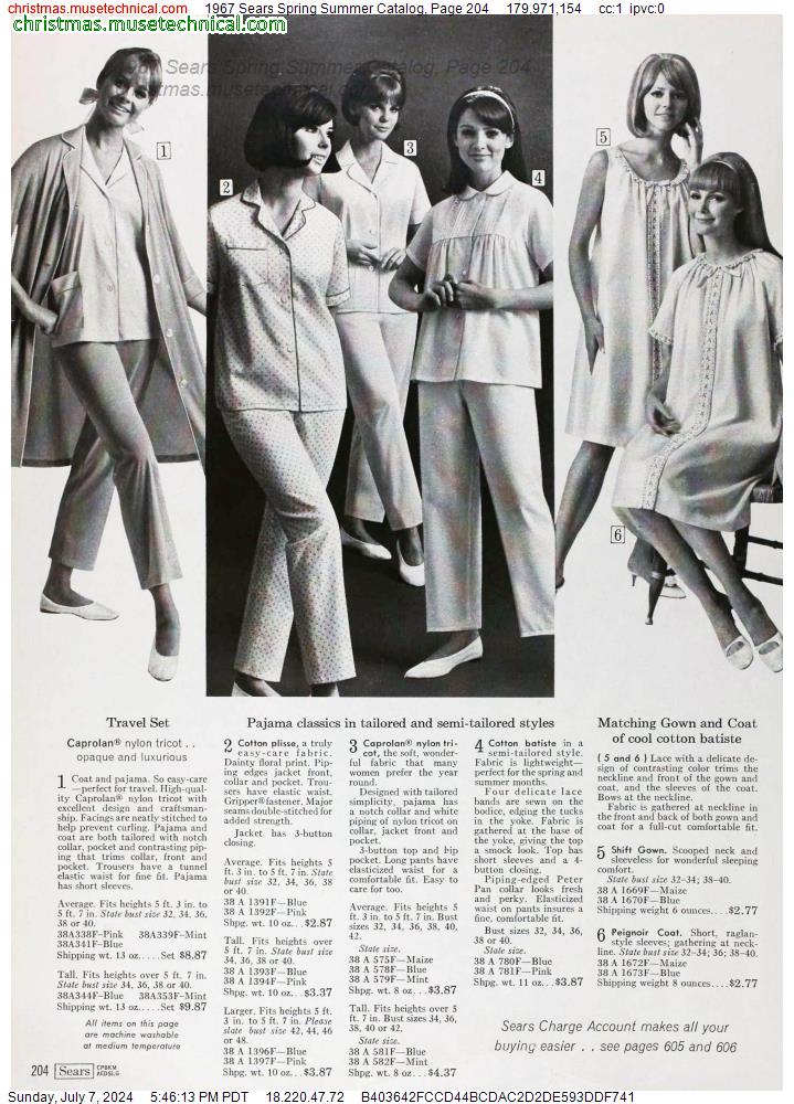 1967 Sears Spring Summer Catalog, Page 204