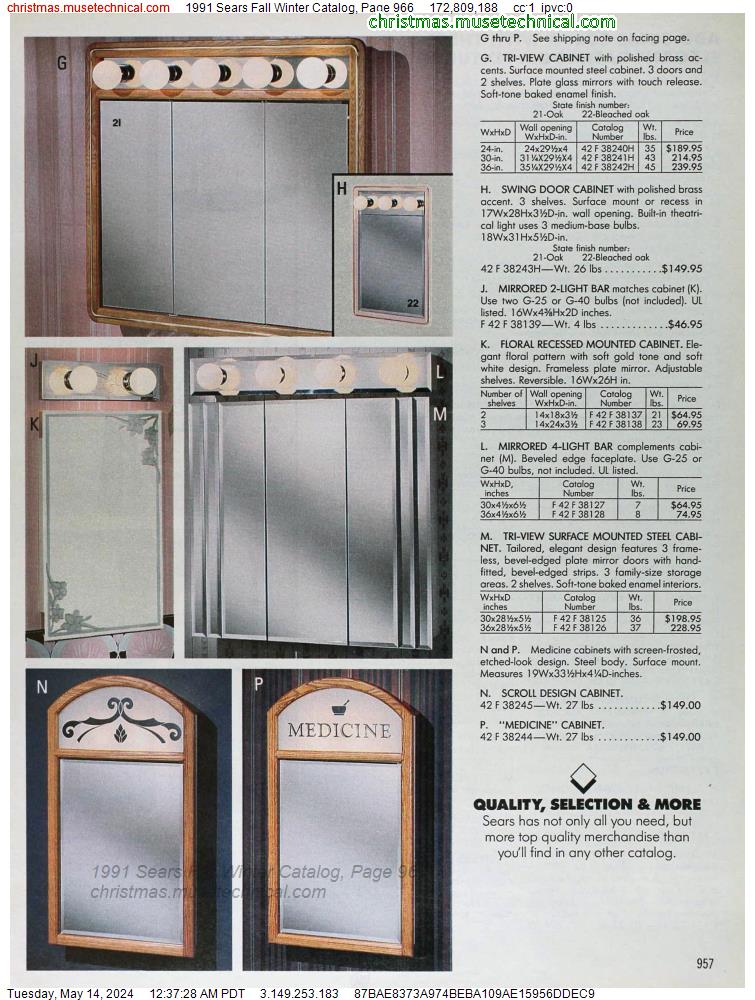 1991 Sears Fall Winter Catalog, Page 966