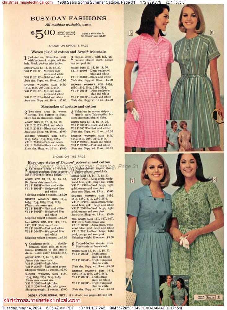 1968 Sears Spring Summer Catalog, Page 31
