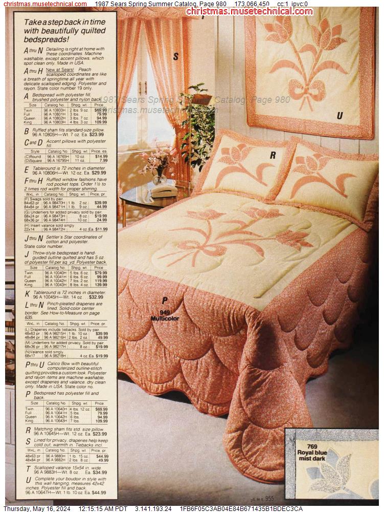 1987 Sears Spring Summer Catalog, Page 980