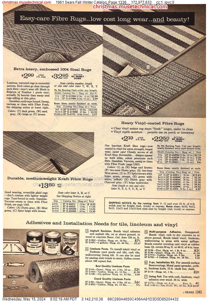 1961 Sears Fall Winter Catalog, Page 1336