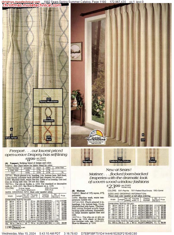 1982 Sears Spring Summer Catalog, Page 1190