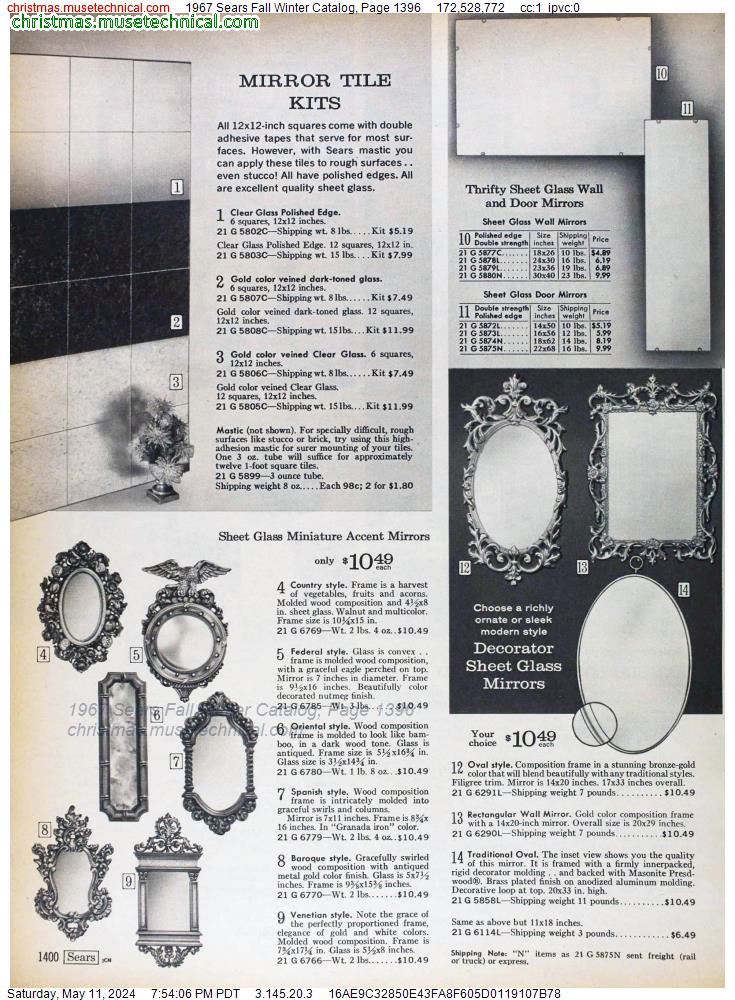 1967 Sears Fall Winter Catalog, Page 1396