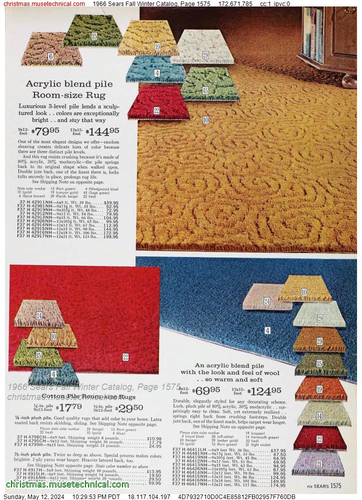 1966 Sears Fall Winter Catalog, Page 1575