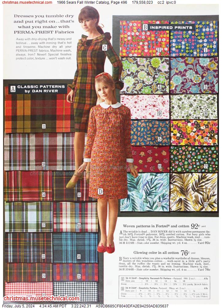 1966 Sears Fall Winter Catalog, Page 496