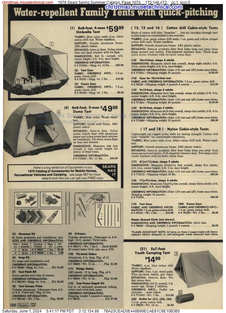 1976 Sears Spring Summer Catalog, Page 1070