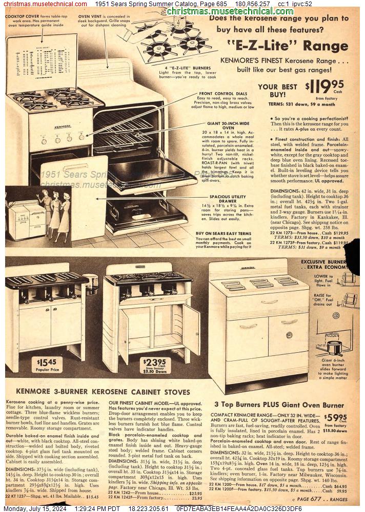 1951 Sears Spring Summer Catalog, Page 685