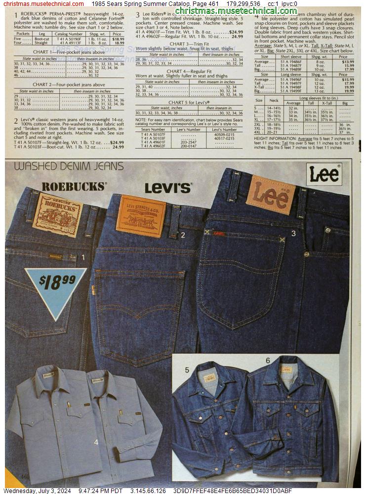 1985 Sears Spring Summer Catalog, Page 461