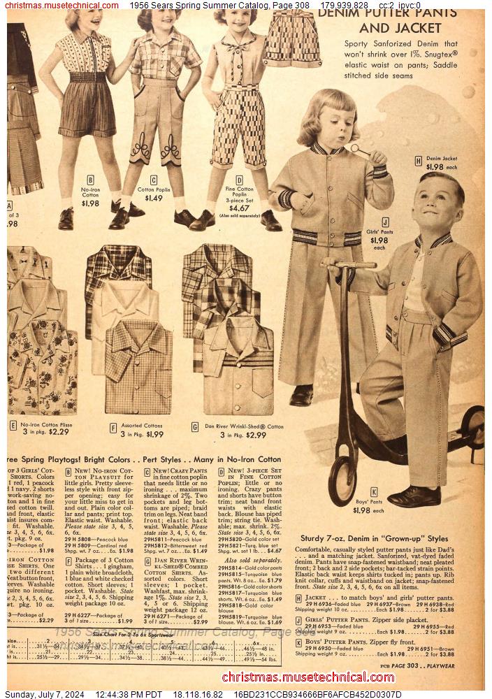 1956 Sears Spring Summer Catalog, Page 308