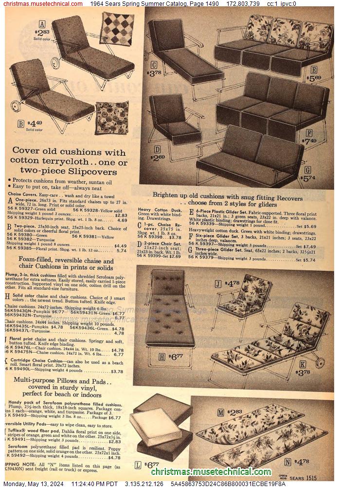 1964 Sears Spring Summer Catalog, Page 1490