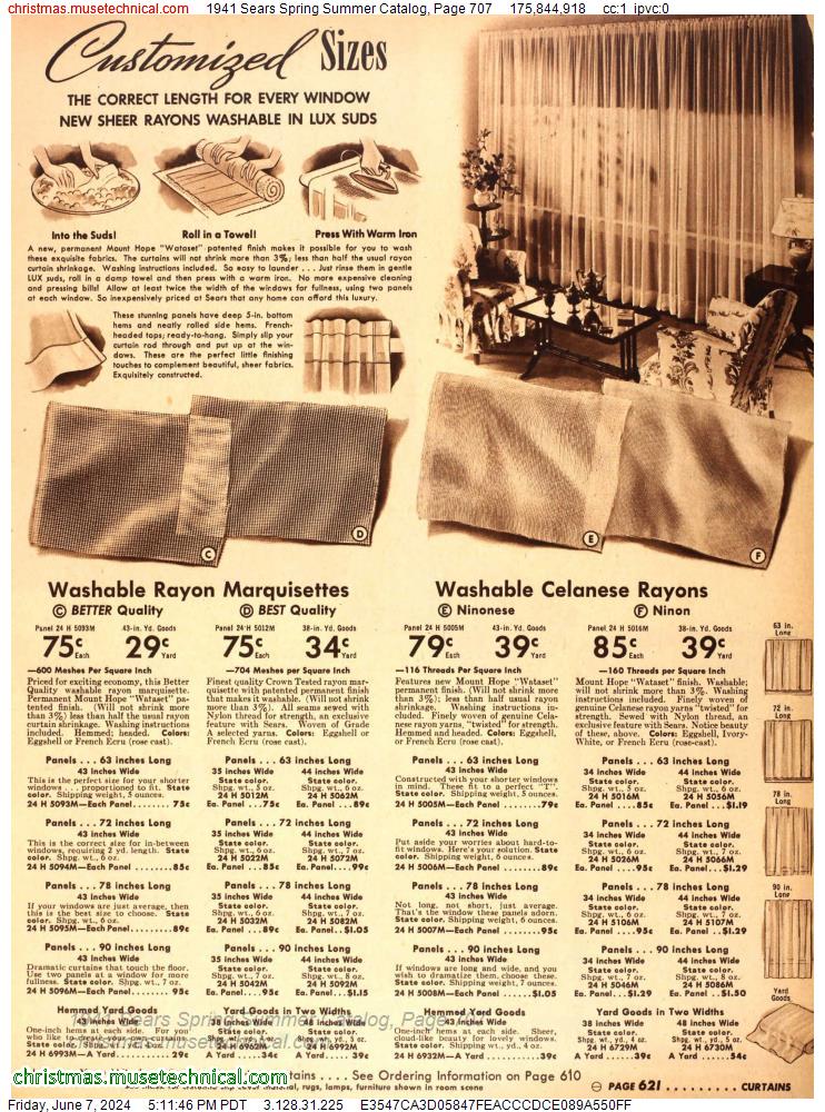 1941 Sears Spring Summer Catalog, Page 707