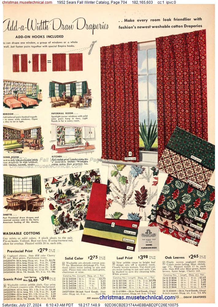 1952 Sears Fall Winter Catalog, Page 704