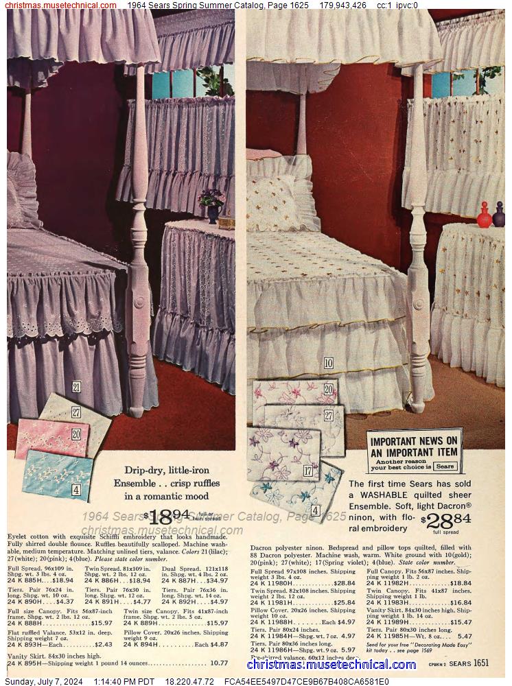1964 Sears Spring Summer Catalog, Page 1625