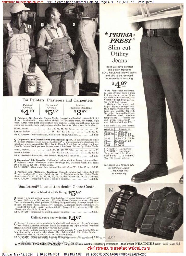 1969 Sears Spring Summer Catalog, Page 481