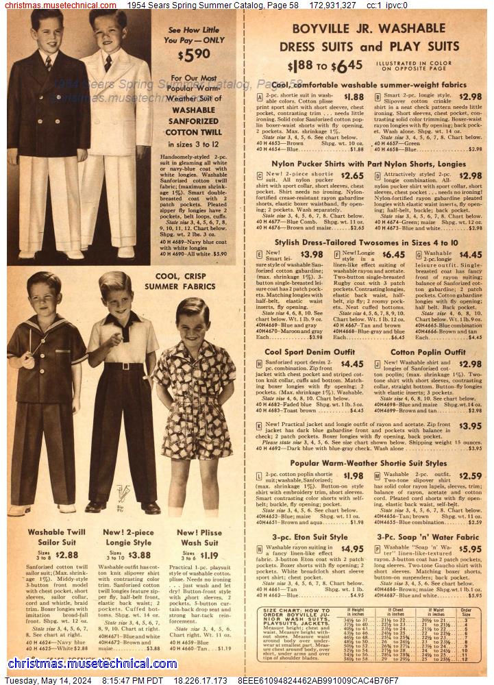 1954 Sears Spring Summer Catalog, Page 58