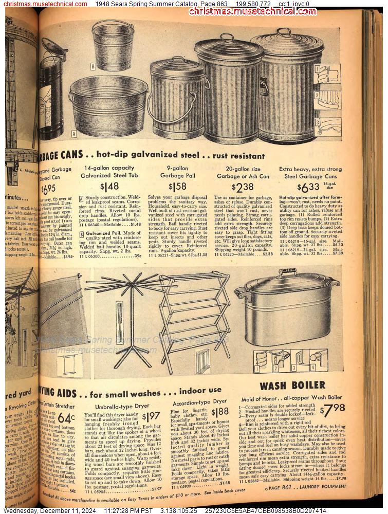 1948 Sears Spring Summer Catalog, Page 863