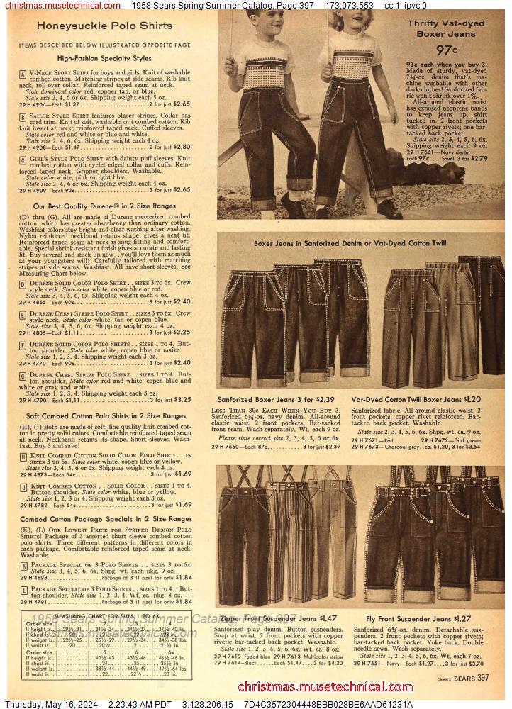 1958 Sears Spring Summer Catalog, Page 397