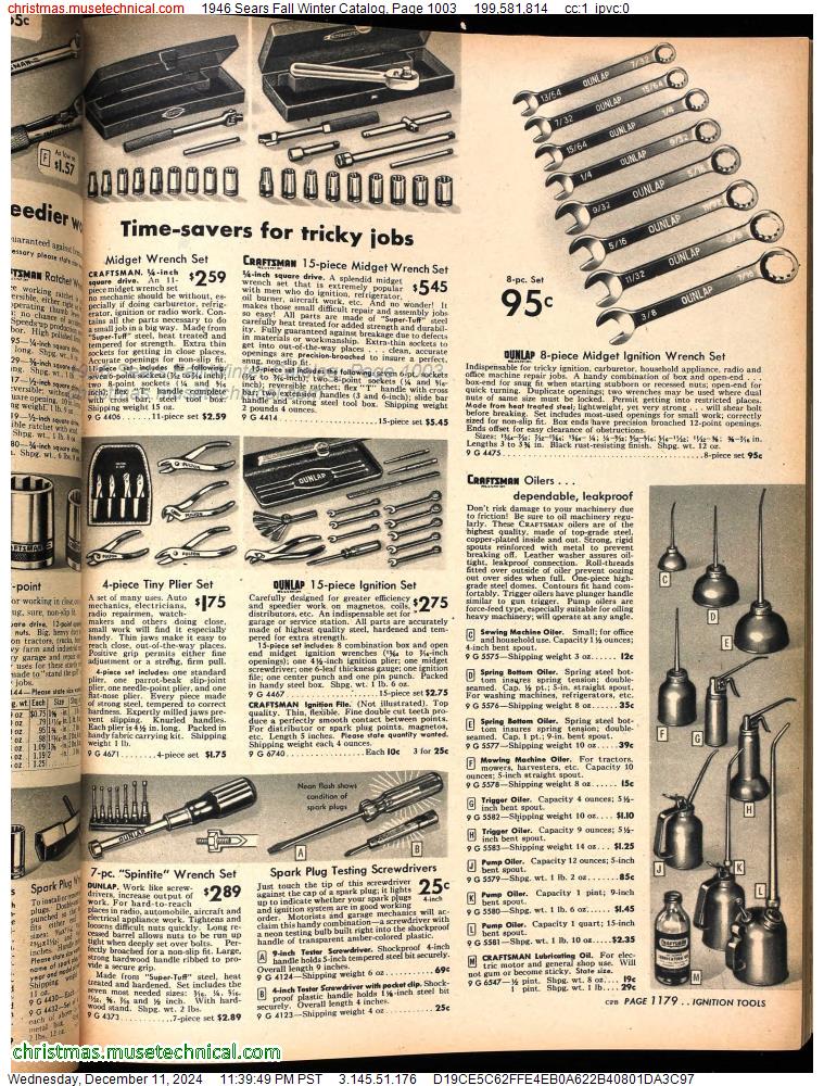 1946 Sears Fall Winter Catalog, Page 1003