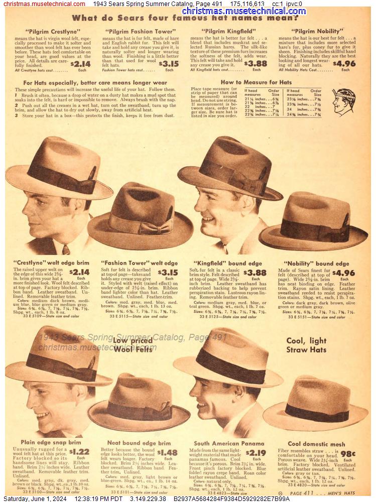 1943 Sears Spring Summer Catalog, Page 491