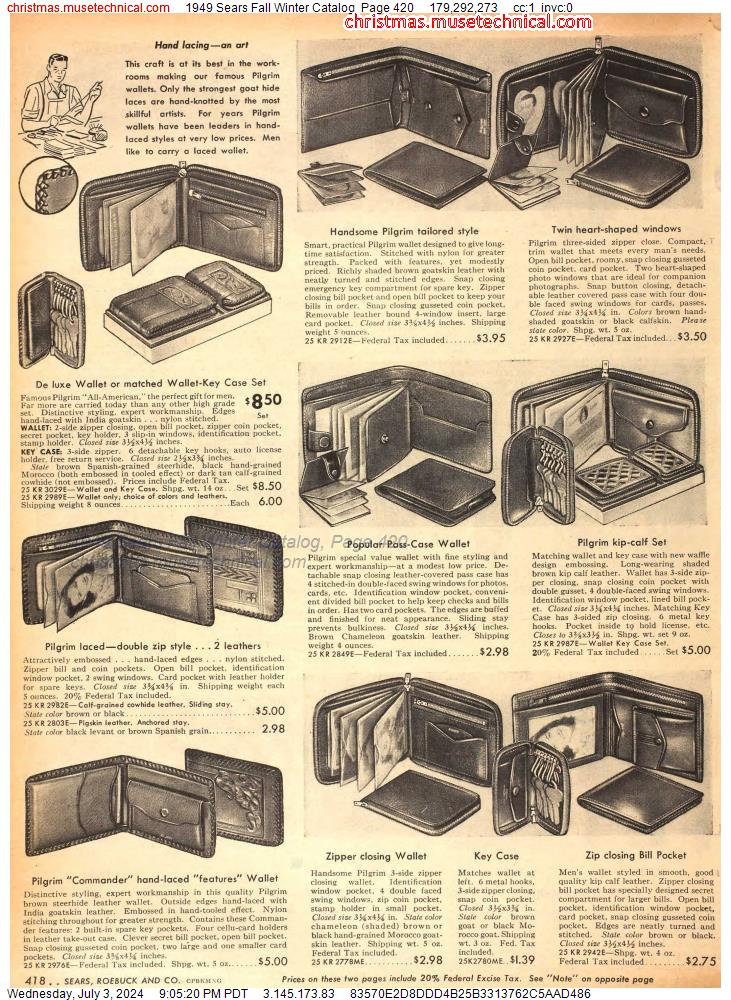 1949 Sears Fall Winter Catalog, Page 420